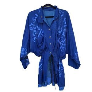 Sahara Tie Dye Reversible Jacket Bohemian Top Tunic Women’s Large FLAW